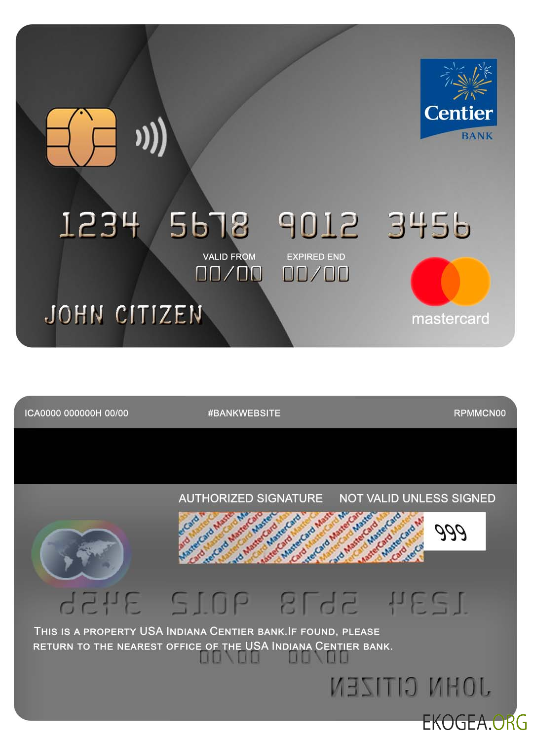 Mastercard de la banque USA Indiana Centier